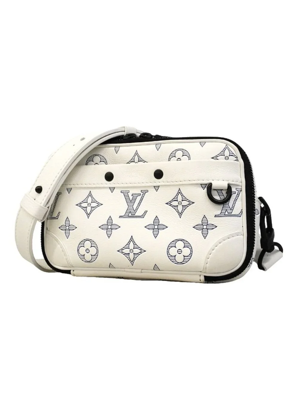 Louis Vuitton Shoulder Bag Monogram Shadow Alpha Wearable Wallet NV White